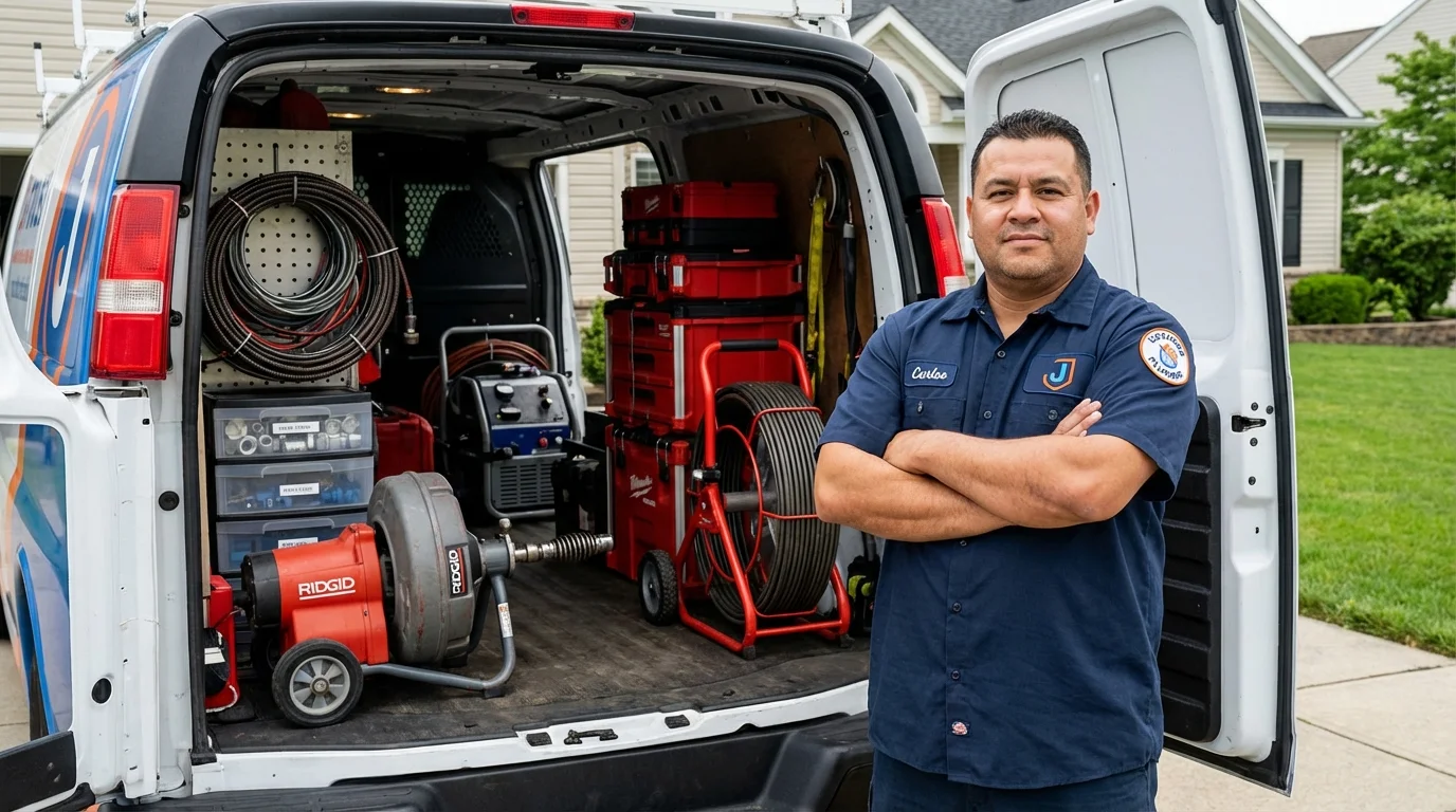 Professional drain cleaning equipment and Johns Plumbing LLC plumber in Jonesboro